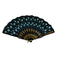 Fans with Colorful Sequins on a Black Background
