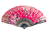 Glitter Fan in Several Colors with Flower Design