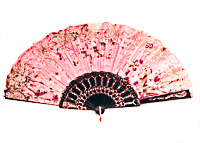 Glitter Fan in Several Colors with Flower Design