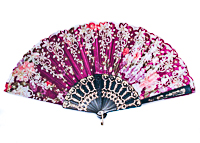 Glitter Fan in Several Colors with Flower Design
