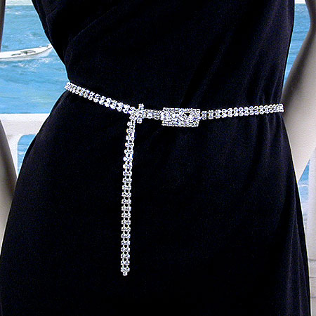 2 Line Crystal Rhinestone Belt, a fashion accessorie - Evening Elegance
