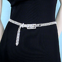 Three Line Crystal Rhinestone Belt