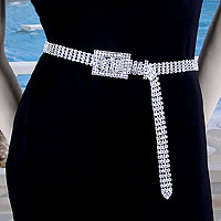 Medium 4 Line Crystal Rhinestone Belt