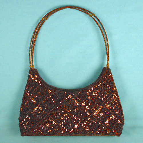 Beaded and Sequined Handle Evening Bag Purse, a fashion accessorie - Evening Elegance
