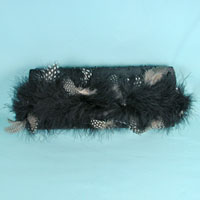 Feather Trimmed Evening Bag Clutch Bag