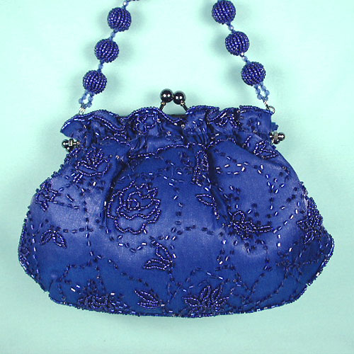 Beaded satin bag, a fashion accessorie - Evening Elegance