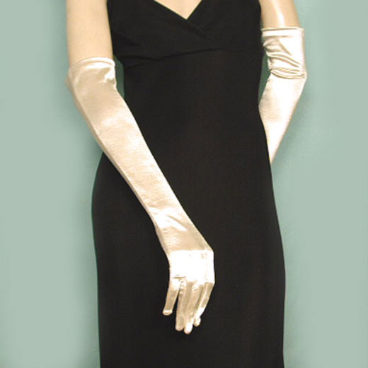 Above the Elbow Satin Stretch Gloves, a fashion accessorie - Evening Elegance