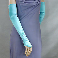 Long Satin Stretch Fingerless Opera Gloves