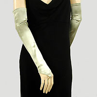 Long Satin Stretch Fingerless Opera Gloves