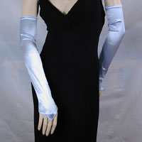 Long Satin Stretch Fingerless Opera Gloves