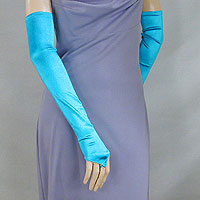 Long Satin Stretch Fingerless Opera Gloves