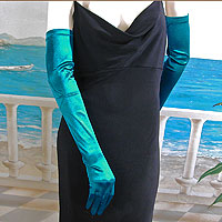 Long Satin Stretch Opera Gloves for Proms & Formal Events, Over 40 Colors