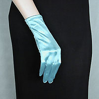 Wrist Length Satin Stretch Gloves