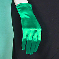 Wrist Length Satin Stretch Gloves