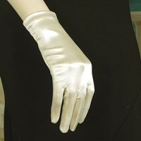 Wrist Length Satin Stretch Gloves