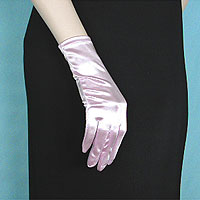 Wrist Length Satin Stretch Gloves