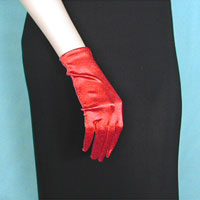 Wrist Length Satin Stretch Gloves