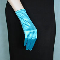 Wrist Length Satin Stretch Gloves