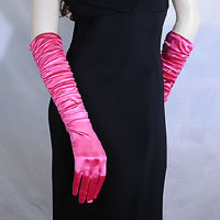 Shirred Satin Gloves