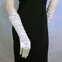 Shirred Satin Gloves