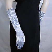 Shirred Satin Gloves
