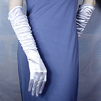 Shirred Satin Gloves