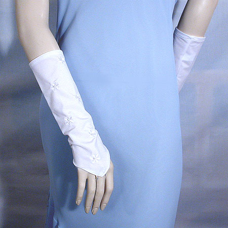 Embroidered pearl fingerless gloves, a fashion accessorie - Evening Elegance