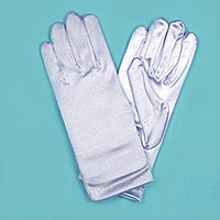 Wrist Satin Stretch Gloves for Children, Ages 3-7