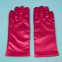 Wrist Satin Stretch Gloves for Children, Ages 7-14