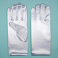 Wrist Satin Stretch Gloves for Children, Ages 7-14