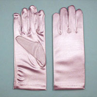Wrist Satin Stretch Gloves for Children, Ages 7-14