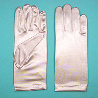 Wrist Satin Stretch Gloves for Children, Ages 7-14