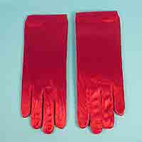 Wrist Satin Stretch Gloves for Children, Ages 7-14