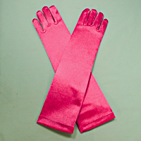Long Satin Stretch Gloves for Children, Ages 3-6