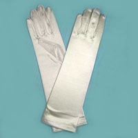 Long Satin Stretch Gloves for Children, Ages 3-6