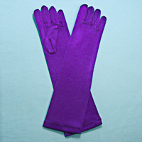 Long Satin Stretch Gloves for Children, Ages 3-6
