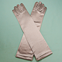 Long Satin Stretch Gloves for Children, Ages 3-6