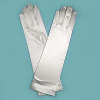 Long Satin Stretch Gloves for Children, Ages 3-6