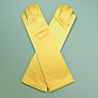 Long Satin Stretch Gloves for Children, Ages 3-6