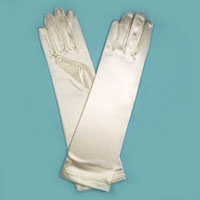Long Satin Stretch Gloves for Children, Ages 7-17