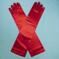 Long Satin Stretch Gloves for Children, Ages 7-17