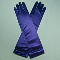 Long Satin Stretch Gloves for Children, Ages 7-17