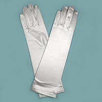 Long Satin Stretch Gloves for Children, Ages 7-17