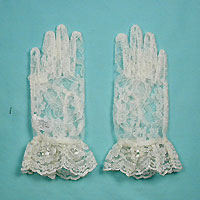 Lovery Lace Wrist Gloves With Ruffle for Ages 3-7