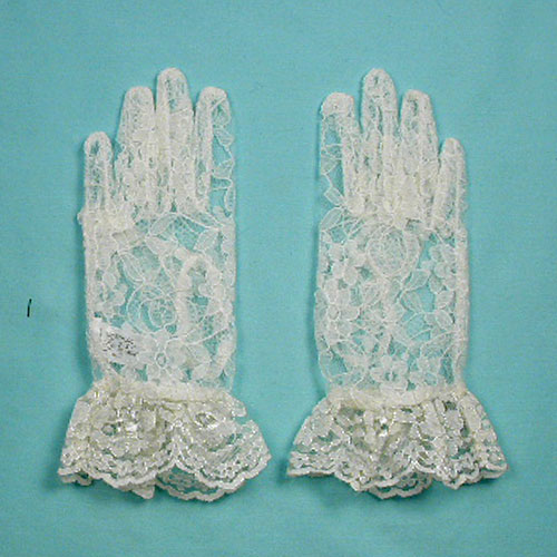 Lovery Lace Wrist Gloves With Ruffle for Ages 3-7, a fashion accessorie - Evening Elegance