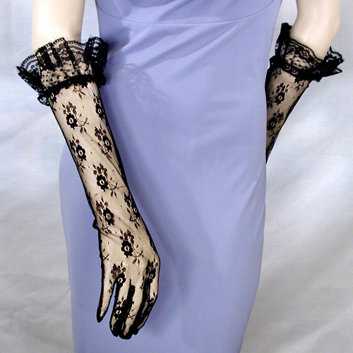 Lace Gloves with Ruffle, a fashion accessorie - Evening Elegance
