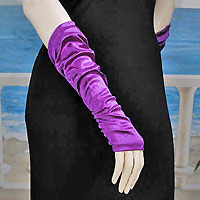 Fingerless Shirred Satin Gloves