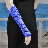 Fingerless Shirred Satin Gloves