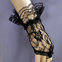 Lace Fingerless Wrist Ruffle Gloves