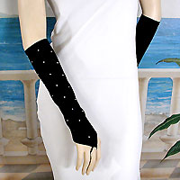 Sparking Rhinestone Fingerless Gloves